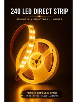 SPARKWORLD - 1 LEDs 5 m Yellow Steady Strip Rice Lights (Pack of 1)