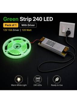 SPARKWORLD - 1 LEDs 5 m Green Steady Strip Rice Lights (Pack of 1)