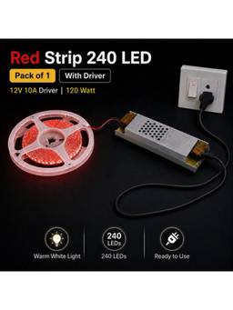 SPARKWORLD - 1 LEDs 5 m Red Steady Strip Rice Lights (Pack of 1)