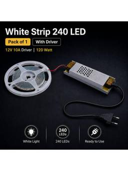 SPARKWORLD - 1 LEDs 5 m White Steady Strip Rice Lights (Pack of 1)