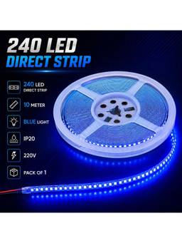 SPARKWORLD - 1 LEDs 10 m Blue Steady Strip Rice Lights (Pack of 1)