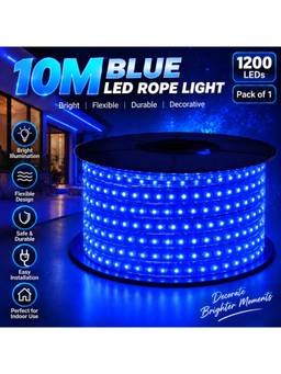 SPARKWORLD - 1200 LEDs 10 m Blue Steady Strip Rice Lights (Pack of 1)
