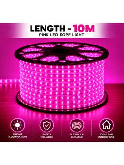 SPARKWORLD - 1200 LEDs 10 m Pink Steady Strip Rice Lights (Pack of 1)