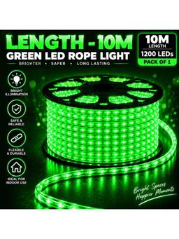 SPARKWORLD - 1200 LEDs 10 m Green Steady Strip Rice Lights (Pack of 1)