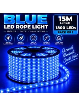 SPARKWORLD - 1200 LEDs 15 m Blue Steady Strip Rice Lights (Pack of 1)
