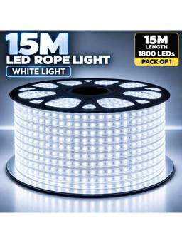 SPARKWORLD - 1200 LEDs 15 m White Steady Strip Rice Lights (Pack of 1)