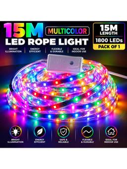 SPARKWORLD - 1200 LEDs 15 m Multicolor Steady Strip Rice Lights (Pack of 1)