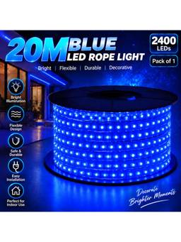 SPARKWORLD - 1200 LEDs 20 m Blue Steady Strip Rice Lights (Pack of 1)