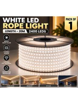 SPARKWORLD - 1200 LEDs 20 m White Steady Strip Rice Lights (Pack of 1)
