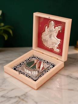 TOUCH925 - 999 Silver Maa Saraswati Paduka Gift Box