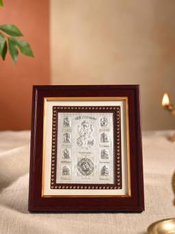 TOUCH925 - 999 Silver Shree Ashtavinayak Yantra Frame (10x12)