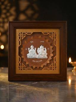 TOUCH925 - 999 Silver Lakshmi Ganesh Frame