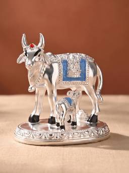 TOUCH925 - 999 Silver Plated Kamdhenu Showpiece