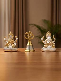 TOUCH925 - Pure 999 Silver & 24K Gold Plated Laxmi Ganesh Set
