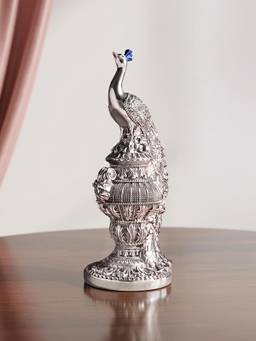 TOUCH925 - 999 Silver Plated Peacock Showpiece