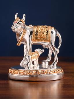 TOUCH925 - 999 Silver Plated Kamdhenu Idol