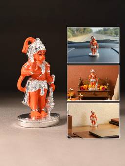TOUCH925 - 999 Silver Plated Hanuman Ji Idol