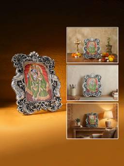 TOUCH925 - 999 Silver Plated Radha Krishna Frame