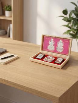 TOUCH925 - 999 Silver Lakshmi Ganesh Paduka Box