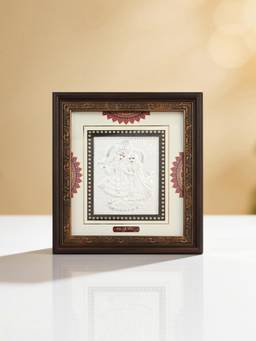 TOUCH925 - 999 Silver Radha Krishna Art Frame