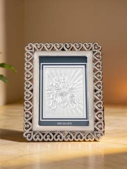 TOUCH925 - 999 Silver Maa Durga Frame (10x12)