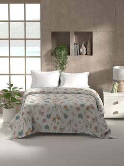 KOPA - Silky Soft Microfiber Dohar -1Pc Double Size (Monarca) Floral-Off White/Multi
