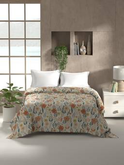 KOPA - Silky Soft Microfiber Dohar -1Pc Double Size (Monarca) Floral-Cream/Multi