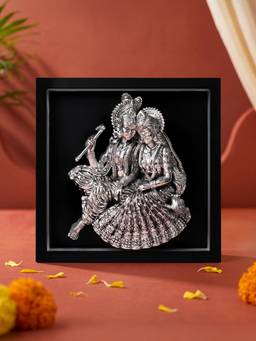 TOUCH925 - 999 Silver Plated Radha Krishna LED Frame