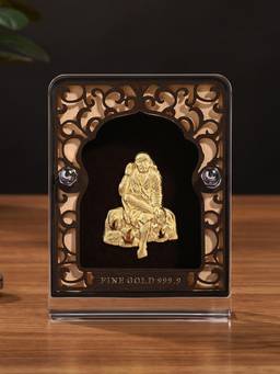 TOUCH925 - 24K Gold Foil Sai Baba Frame (5x7 inch)