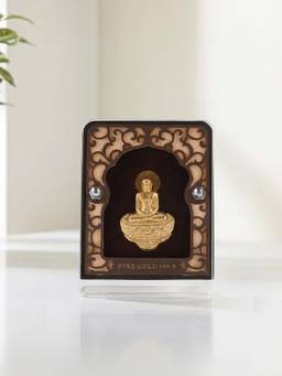 TOUCH925 - 24K Gold Foil Mahavir Swami Frame (5x7 inch)