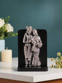TOUCH925 - 999 Silver Plated Radha Krishna Idol