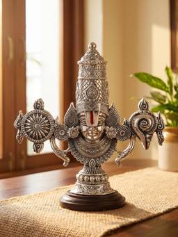 TOUCH925 - 999 Silver Plated Tirupati Balaji Idol