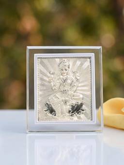 TOUCH925 - 999 Silver Lakshmi Ji Frame (10x12)