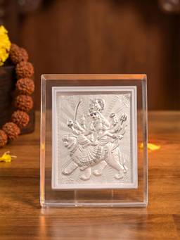TOUCH925 - 999 Silver Durga Maa Frame (10x12)