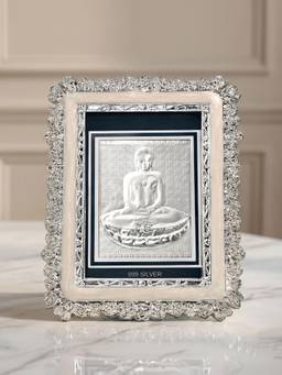 TOUCH925 - 999 Silver Mahavir Swami Frame (10x12)