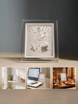 TOUCH925 - 999 Silver Goddess Lakshmi Idol Frame (10x12)