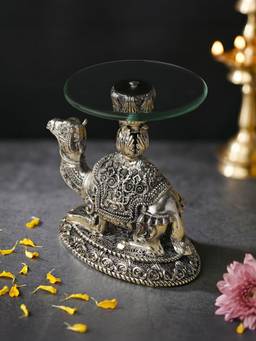 TOUCH925 - 999 Silver Plated Camel Glass Tray