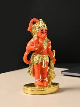 TOUCH925 - 999 Silver Gold-Finish Hanuman Idol