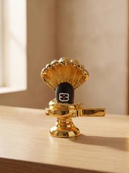TOUCH925 - 999 Silver Gold-Finish Shivling Idol