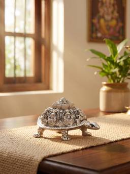 TOUCH925 - 999 Silver Plated Lakshmi Tortoise Idol