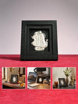 TOUCH925 - 999 Silver Radha Krishna Eternal Love Idol Frame (10x12)