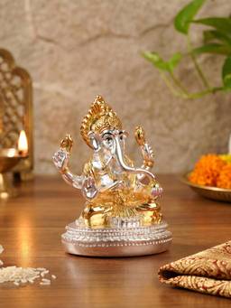 TOUCH925 - 24K Gold Plated Dual Tone Ganesha Idol