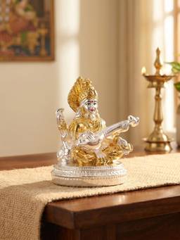 TOUCH925 - 24K Gold Plated Dual Tone Saraswati Idol