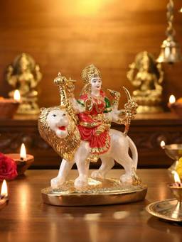 TOUCH925 - 24K Gold Plated Durga Lion Ride Idol