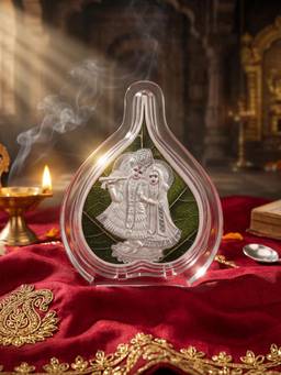 TOUCH925 - 999 Silver Radha Krishna Idol Frame