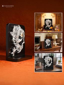 TOUCH925 - 999 Silver Plated Krishna Showpiece