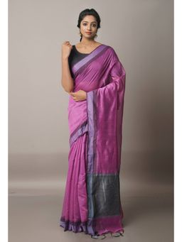 Unnati Silks - Wine Sico Saree with Unstitched Blouse
