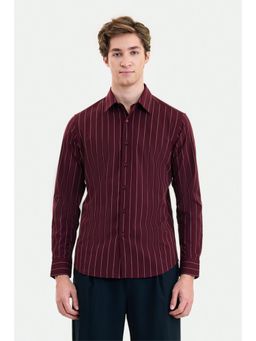 Snitch - Maroon Stripes Full Sleeves Shirt