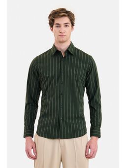 Snitch - Olive Stripes Full Sleeves Shirt