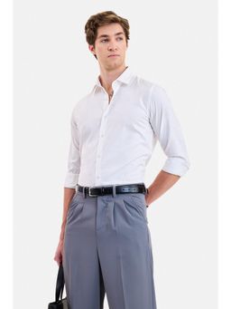 Snitch - White Solid/Plain Full Sleeves Shirt